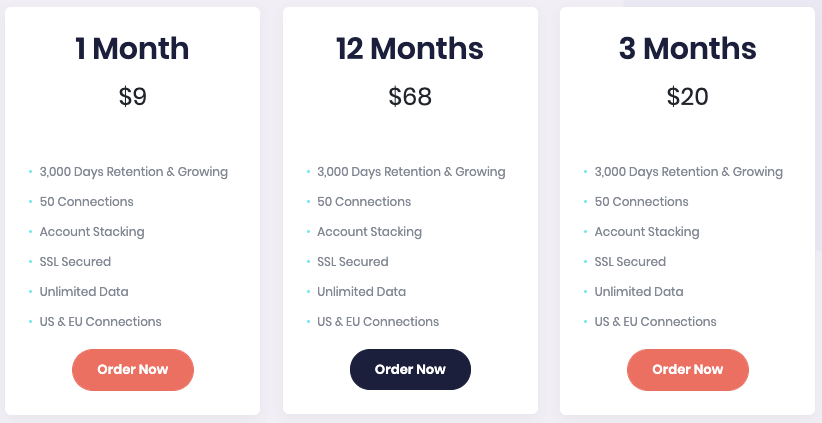 Usenetfire Monthly Pricing